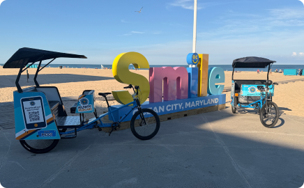 Atlantic Pedicabs pedicabs on the Ocean City Boardwalk